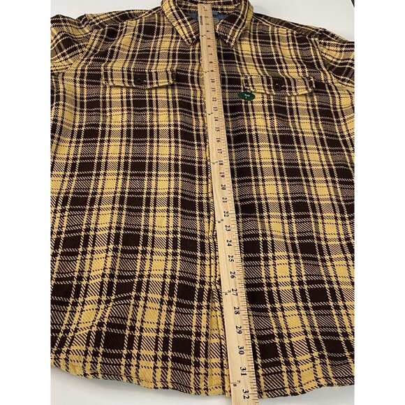 NWT LL Bean 1912 Overshirt Men’s L Tall Slightly Fitted Mustard Brown Plaid Jac - Picture 12 of 16
